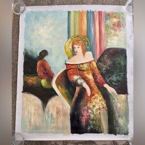 Original Oil Painting on canvas in the style of Tarkay. Signed by artist.